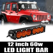 12Inch LED Work Light Bar Amber Spot Offroad Boat Car SUV 4X4 Truck Driving Lamp
