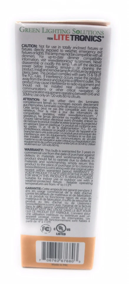 25Watt Equivalent Candelabra Base Led Bulb CA11 Dimmable 3000K Litetronics - Image 3 of 4