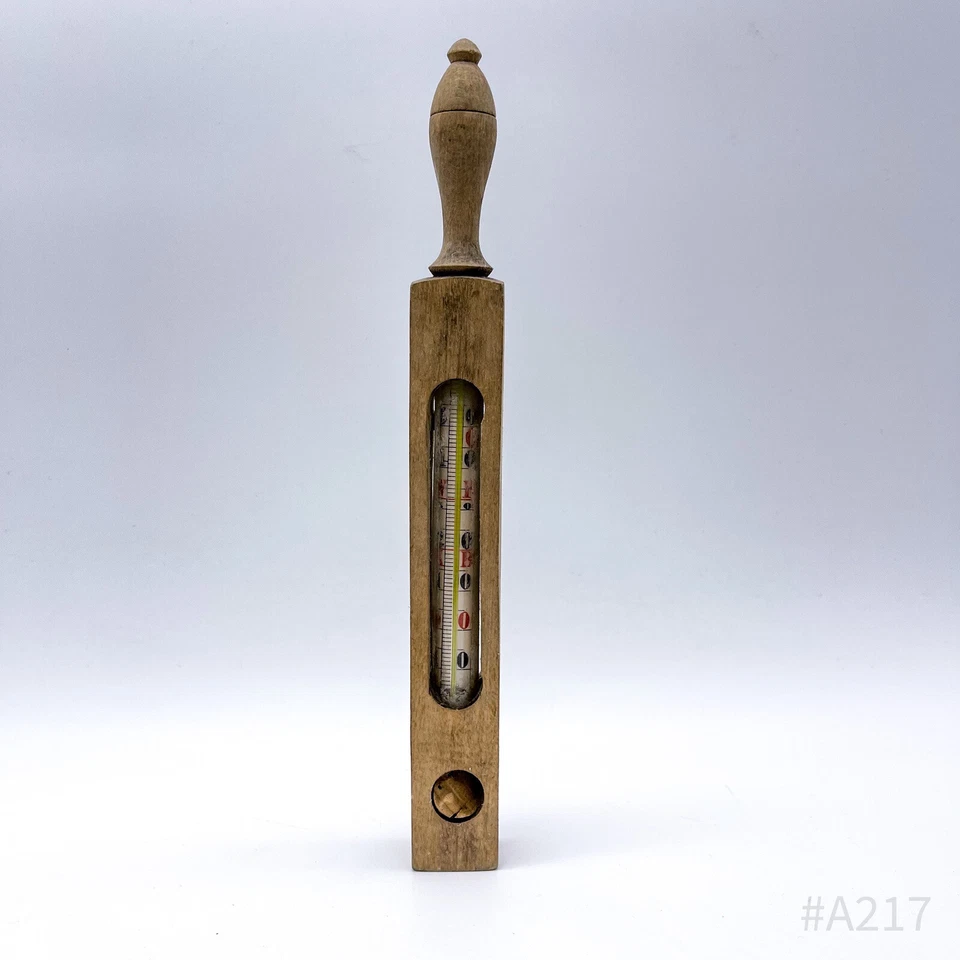 Vintage Holzthermometer Thermometer aus Holz Analog | Nostalgie 25cm - Bild 2 von 4