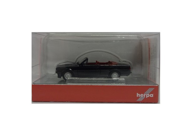Herpa 030595-002 Bmw 325I Cabrio, Blacksaphir Metallic Fertigmodell 1:87 Neu-image