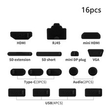 16 PCS Silicone USB Dust Plug Set Laptop Computer Port Protector Anti Dust USA