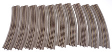 10x Roco Line H0 42525 Gebogenes Gleis mit Bettung - ZYAM/5547