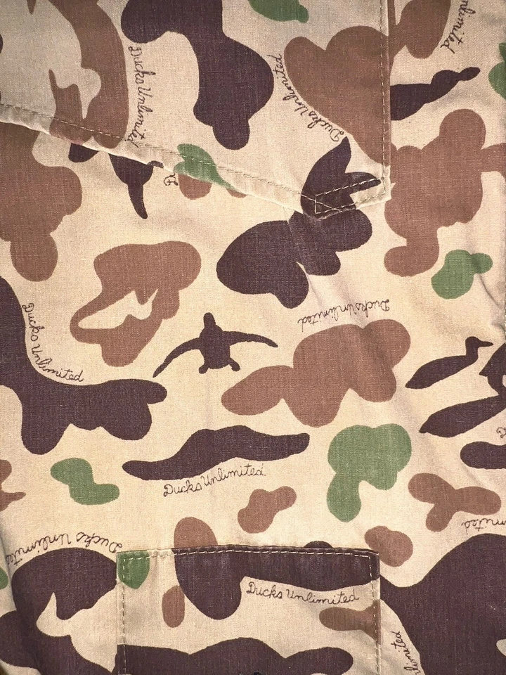 BOB ALLEN Ducks Unlimited Vintage 70s Reversible Camo Orange Hunting Vest - Image 4 of 4