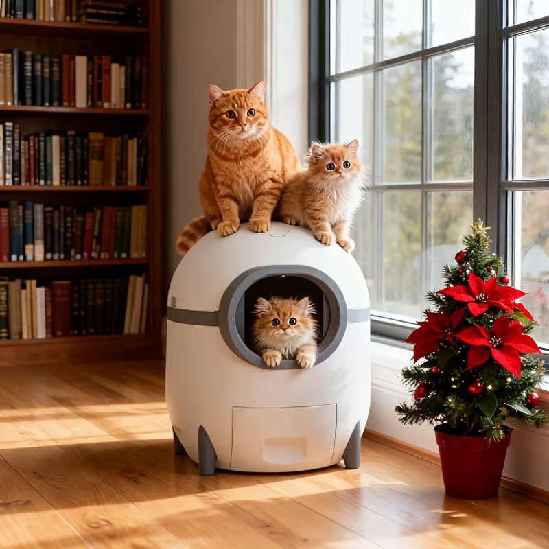🎁60L Auto Self-Cleaning Cat Litter Box App Control Multi Cat Safety Sensor Bags