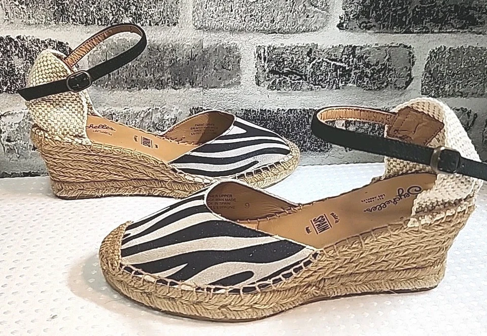 Seychelles Womens sz 9N Wedges Espadrille Sandals Animal Print Closed Toe Jute - Image 4 of 4