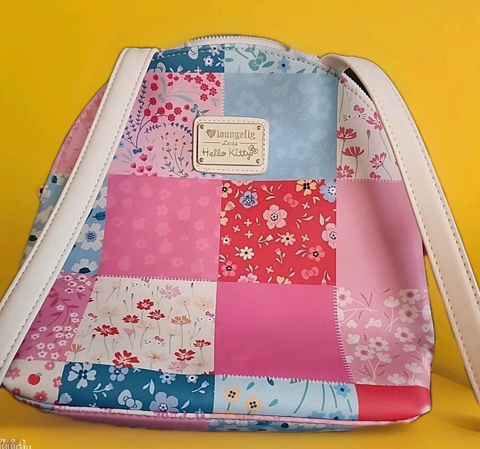 Hello Kitty Loungefly Patch Work Backpack Mini Ba… - image 2