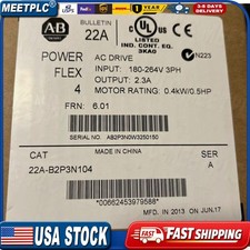 New Allen Bradley 22A-B2P3N104 Powerflex 4 AC Drive 22AB2P3N104 US Free Tax