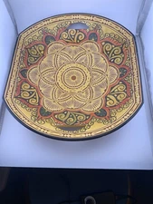Handcrafted Moroccan Ceramic Serving P late Home Decor Wall Hanging Signed