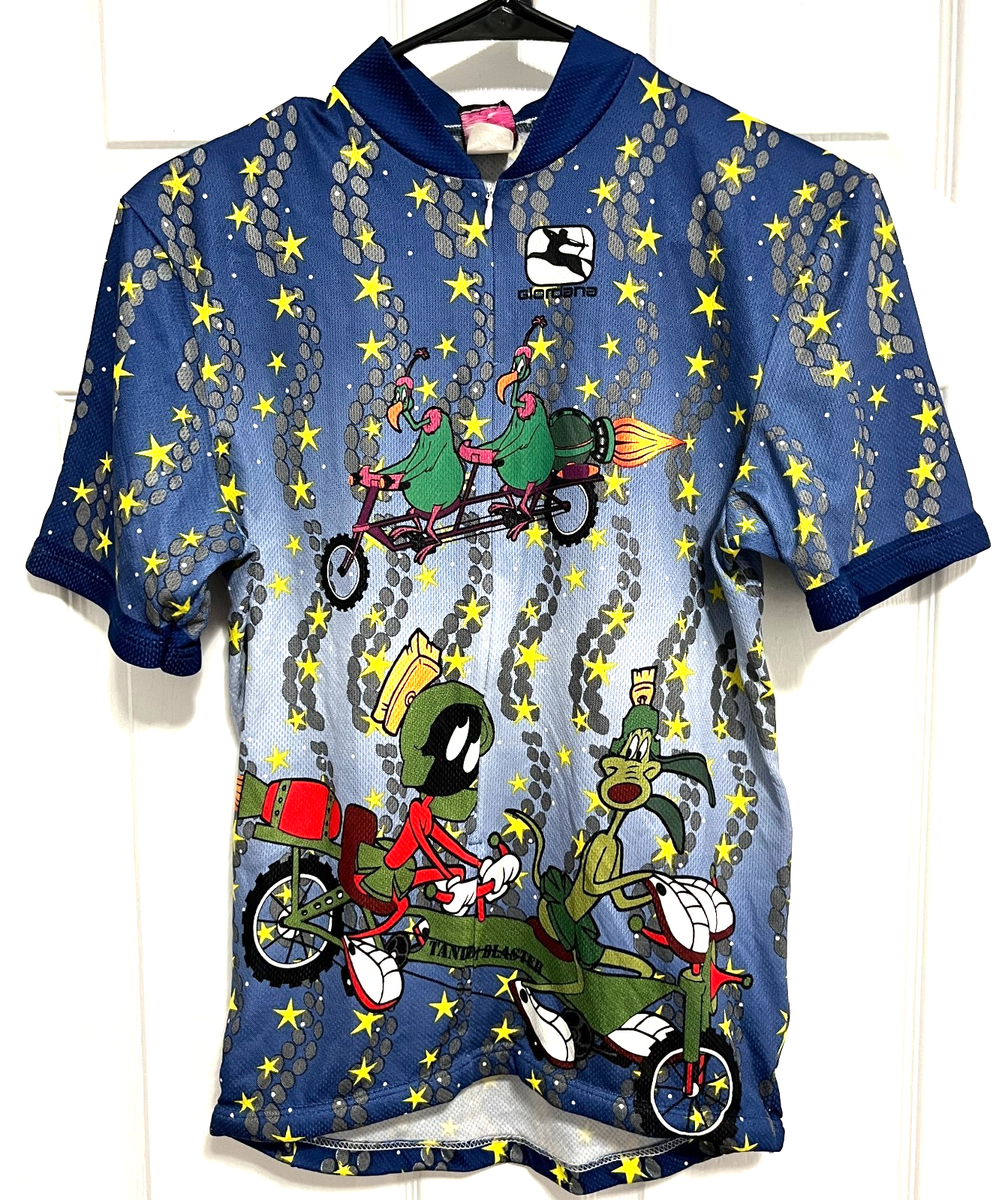 GIORDANA 90s Men Full Zip Cycling Jersey Looney Tunes Bugs Marvin