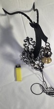 Ancienne Sonnette de Porte Gazelle Fer Forgé - Vintage Mid-Century - Cloche Lait