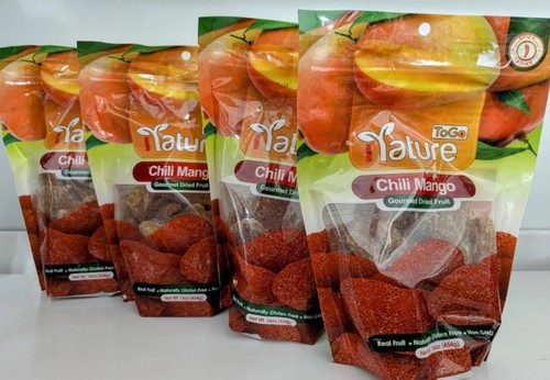 4 PACK - Nature To Go Chili Mango Gourmet Dried Fruit 16 Oz. BB 4/25/25