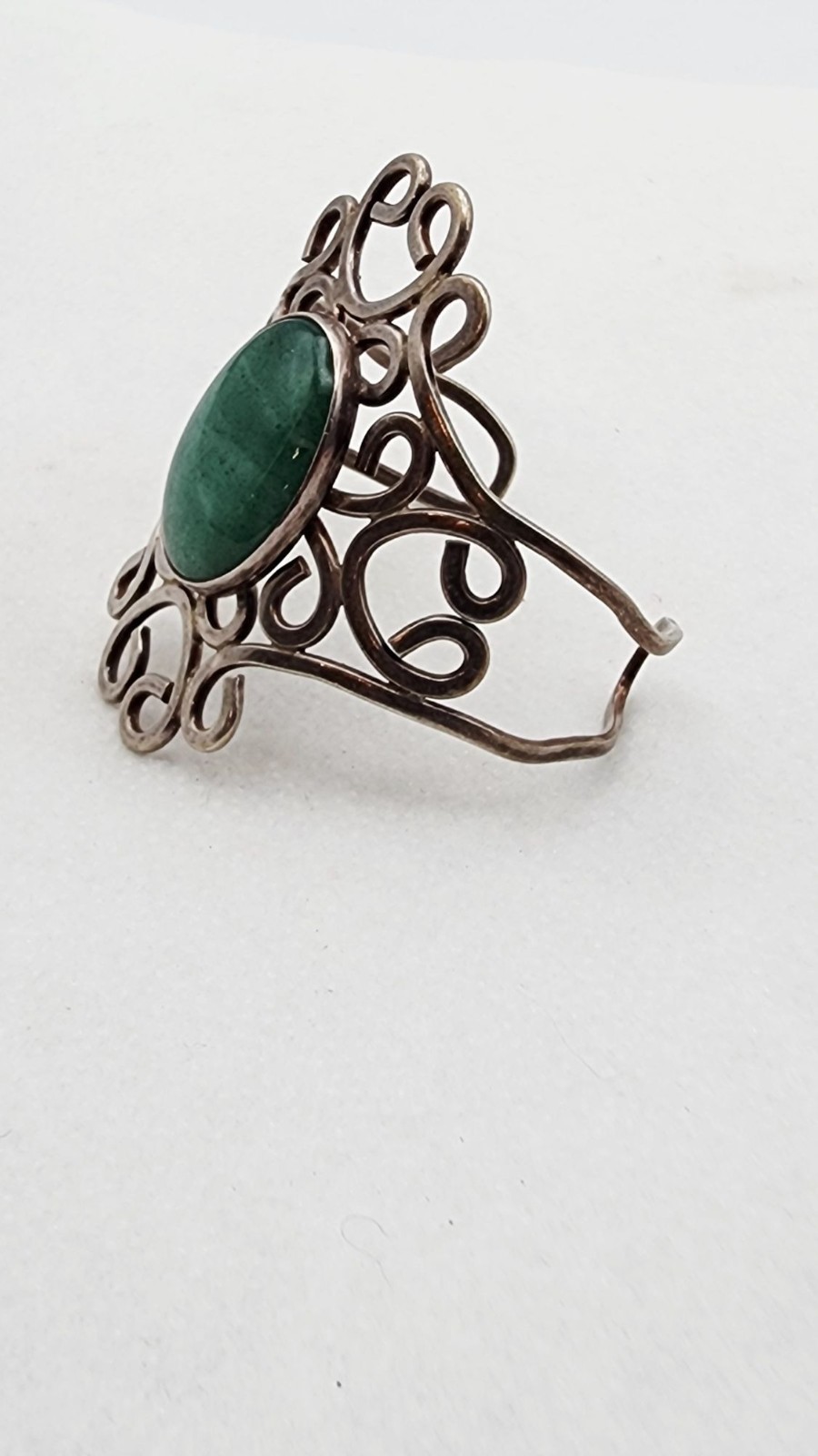 Sterling Silver Ornate Scrollwork Cuff Bracelet W… - image 3