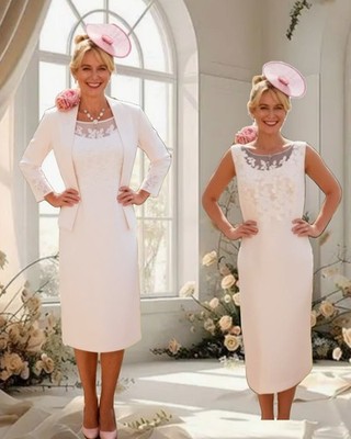 Jacques Vert Ivory Cream Mother Wedding Bride dress Jacket Occasion Outfit 16 18