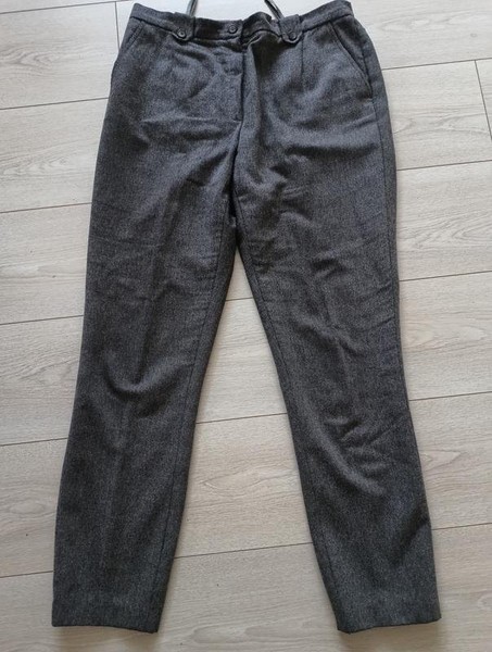 Women Peter Hahn Trousers Grey Wool 40 / L / 48
