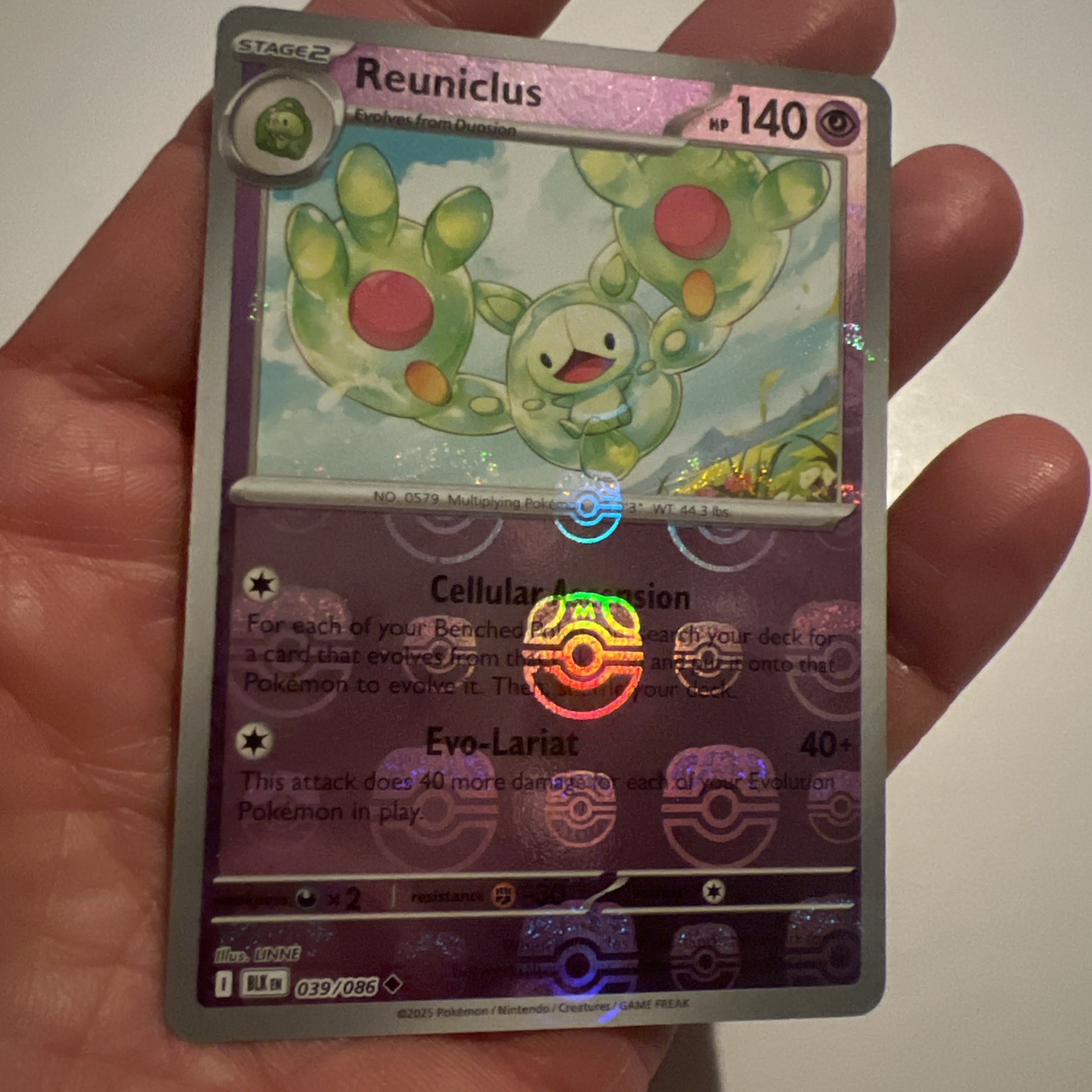 Pokemon TCG Reuniclus (Master Ball Pattern) SV: Black Bolt 039/086 NM/M