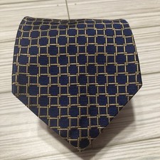 Brooks Brothers Makers Tie All Silk Geometric Navy Blue Gold Repp Made in USA