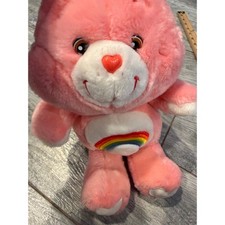 Care Bears Cheer Bear Plush Rainbow Stuffed Animal Carlton Cards Y2K Vintage AGC