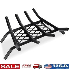 Heavy Duty Fireplace Grate Steel Firewood Holder Ember Retainer Air Circulation