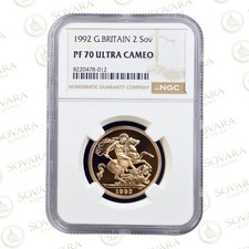 1992 Elizabeth II Gold Proof Double Sovereign NGC PF70 Ultra Cameo