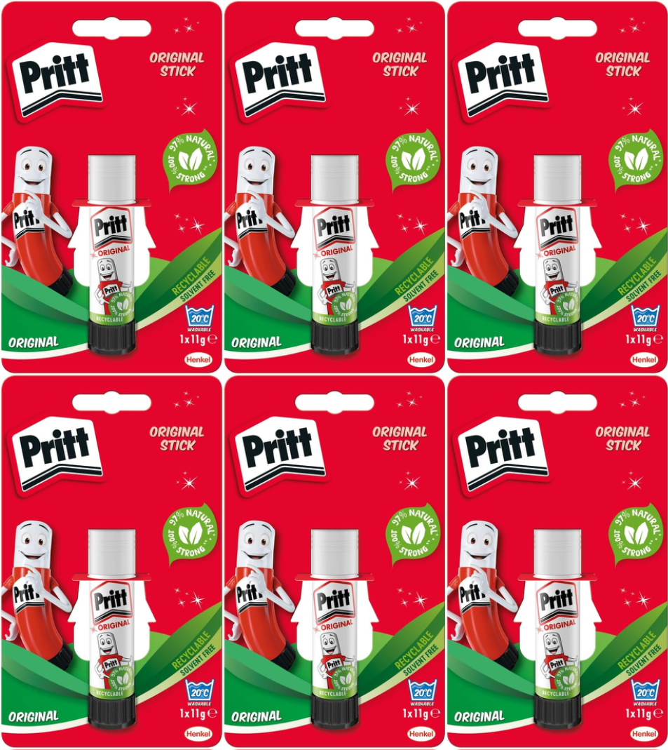 4 X Pritt Stick Glue Stick 11g Washable Non-Toxic for Office-School Home - Image 13