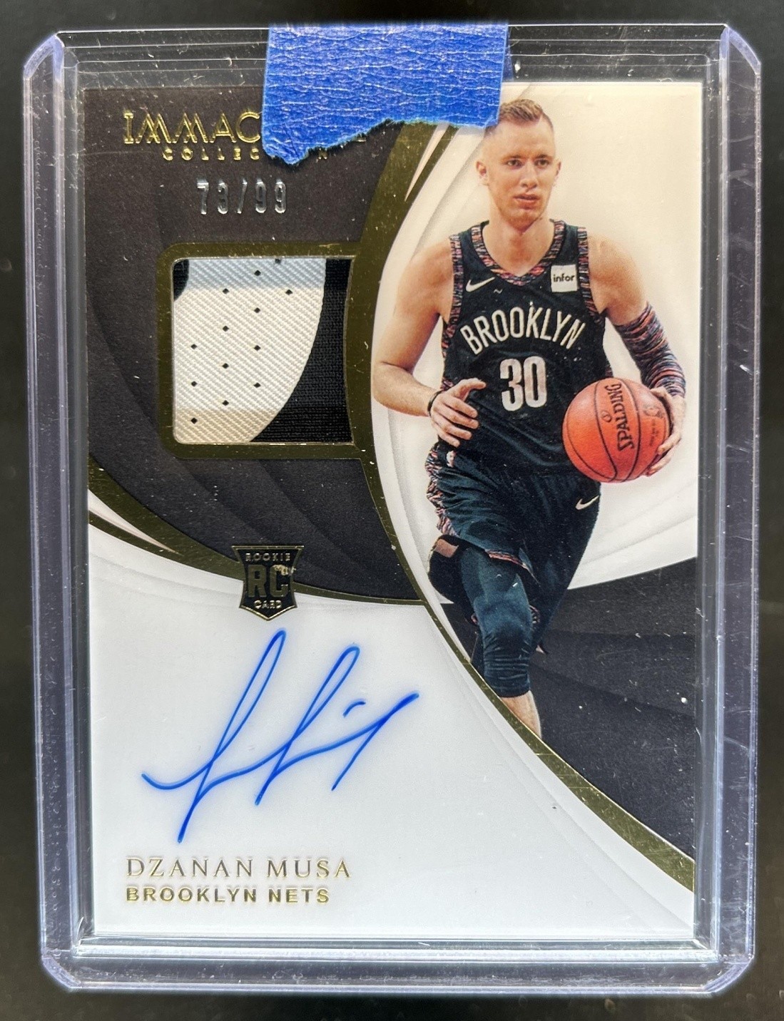 2018-19 Panini Immaculate Dzanan Musa RC Jersey Auto Autograph #/99 Nets view 1