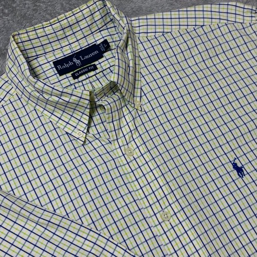 Polo Ralph Lauren Men's Large Classic Fit Short Sleeve Plaid Button Down Shirt