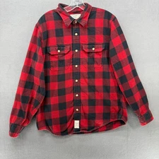 Abercrombie Fitch Flannel Shirt Mens XL Red Black Buffalo Plaid  Long Sleeve