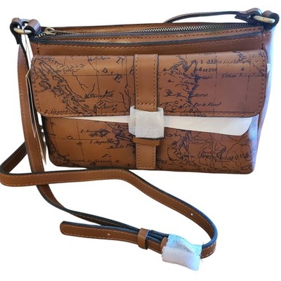 Patricia Nash Signature Map Crossbody Massie  Riot Rust