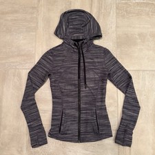 Lululemon Hooded Define Jacket Nulu Heathered Black White Gray Size 4