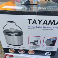 Tayama Thermal Cooker Stock Pot 5Qt Stainless Steel Cookware Circle Black/Grey