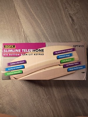 Gpx Slimline Corded Telephone Big Back lite Buttons New In Box