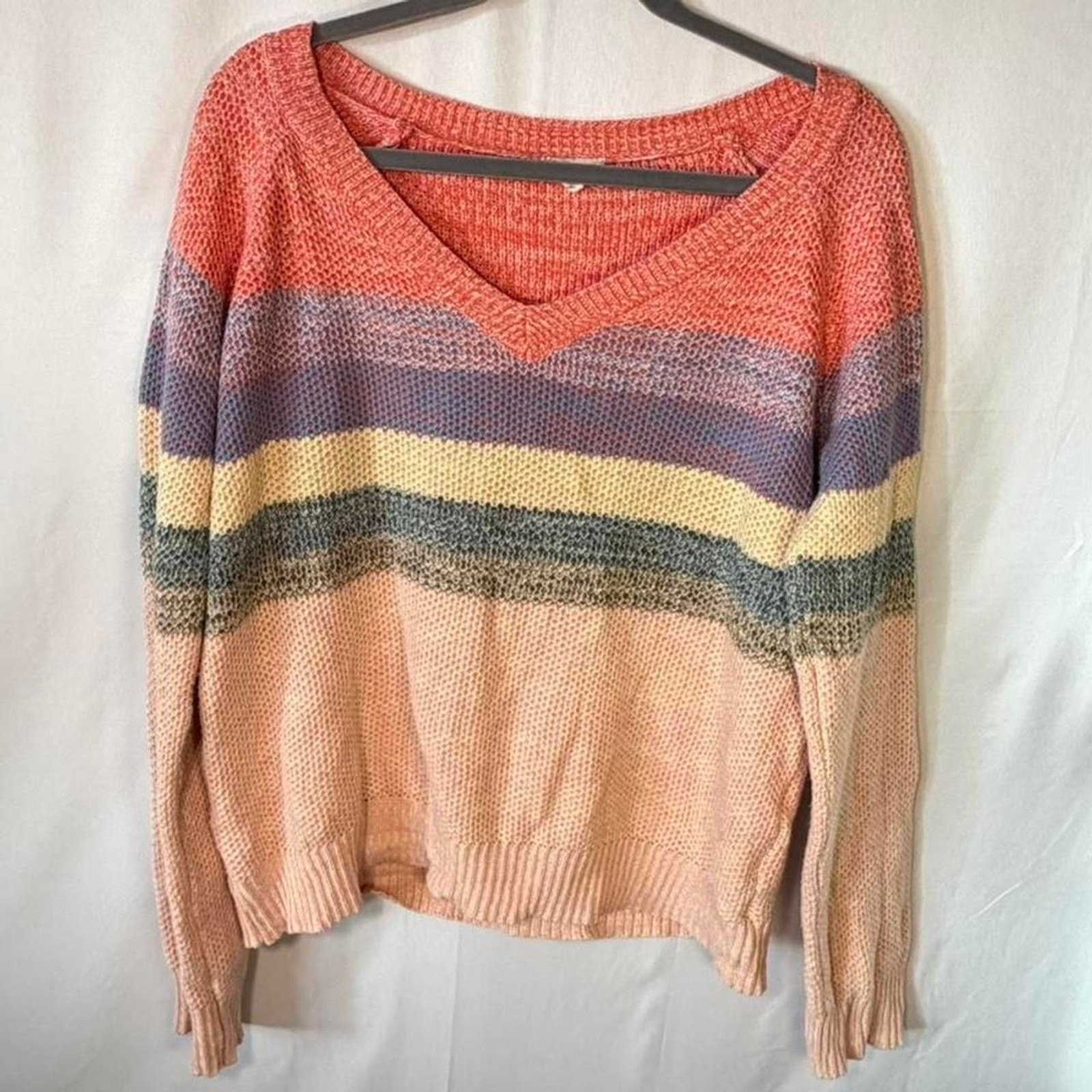 Hem & Thread Color block Sweater Size M 100% Cott… - image 1
