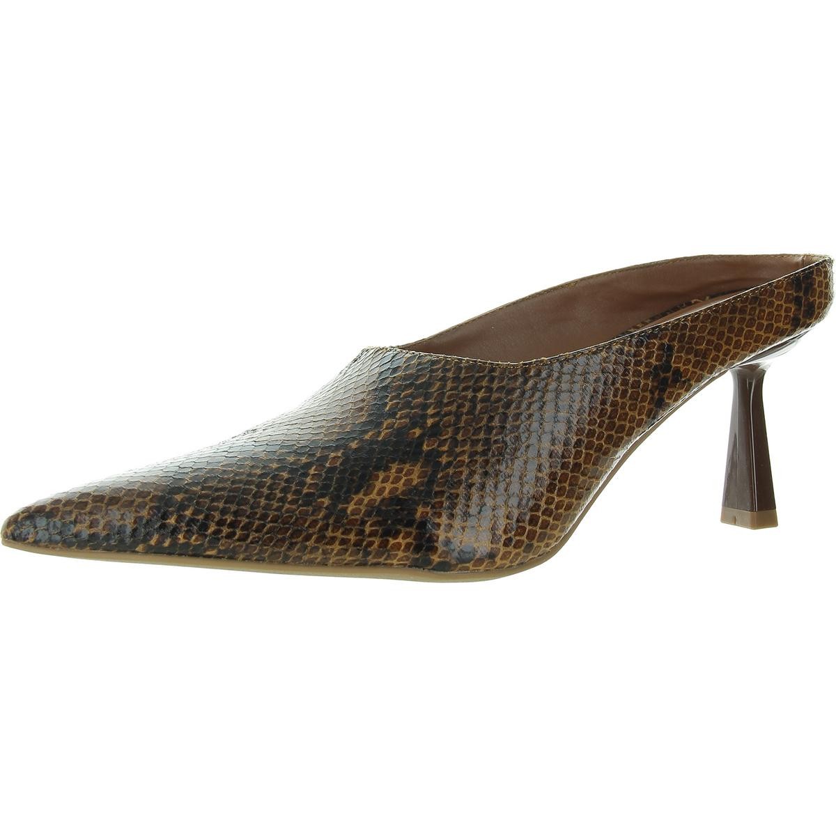 Открыть Редактировать Женская коричневая модель из искусственной кожи со змеиным принтом Slide 10 Medium (B,M) BHFO 5983