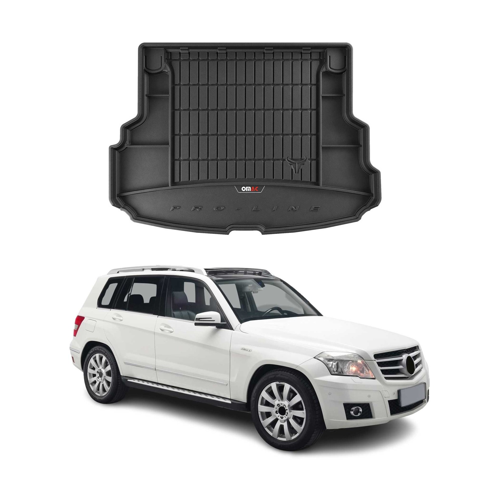 Tapis de coffre pour Mercedes GLK X204 sur mesure en TPE noir Premium