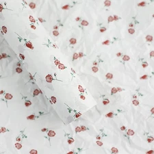 20 Sheets Floral Gift Wrap Tissue Paper Red Rose Patterned Large 2 White