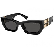 Miu Miu Sunglasses - MU09WS 1AB5SO Black W/ Gold Logo - Full Package Brand New  