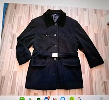 Yessica Mantel Gr. 42 / 44 Filzjacke Wollmantel schwarz Damen Länge 83 cm Winter