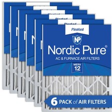 Paquete de 6 filtros de aire plisados Merv Nordic Pure 18x24x4 (3 5/8)