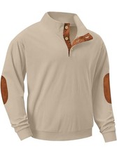 Askdeer Mens Sweatshirts Heavyweight Fleece Corduroy Casual X-Large A03 Khaki