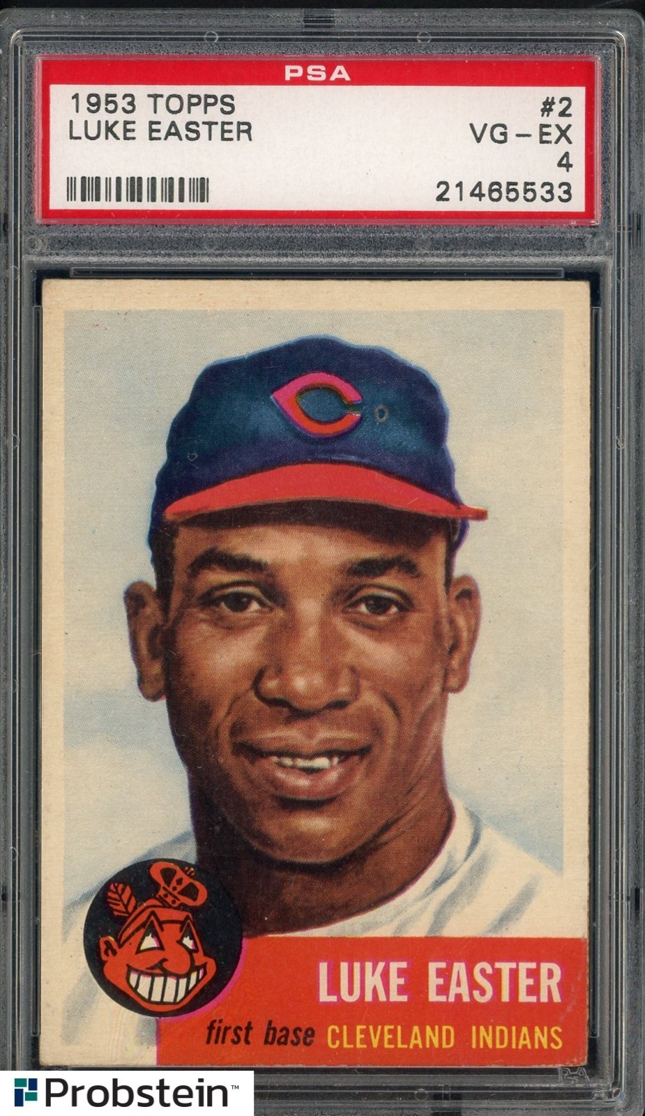1953 Topps #2 Luke Easter Cleveland Indians PSA 4 VG-EX