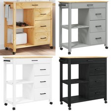 Küchenwagen Servierwagen Rollwagen Beistellwagen Massivholz Kiefer DE