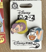 2025 A-2-Z Disney Series 2 Pins On A Card D Dopey & W Wilbur LE 1250 IN HAND