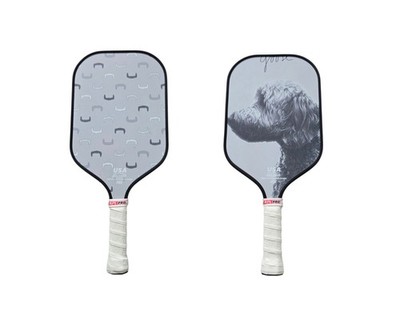 APL Pro Pickleball Paddle USA Approved Dog Graphic Composite Gray Performance
