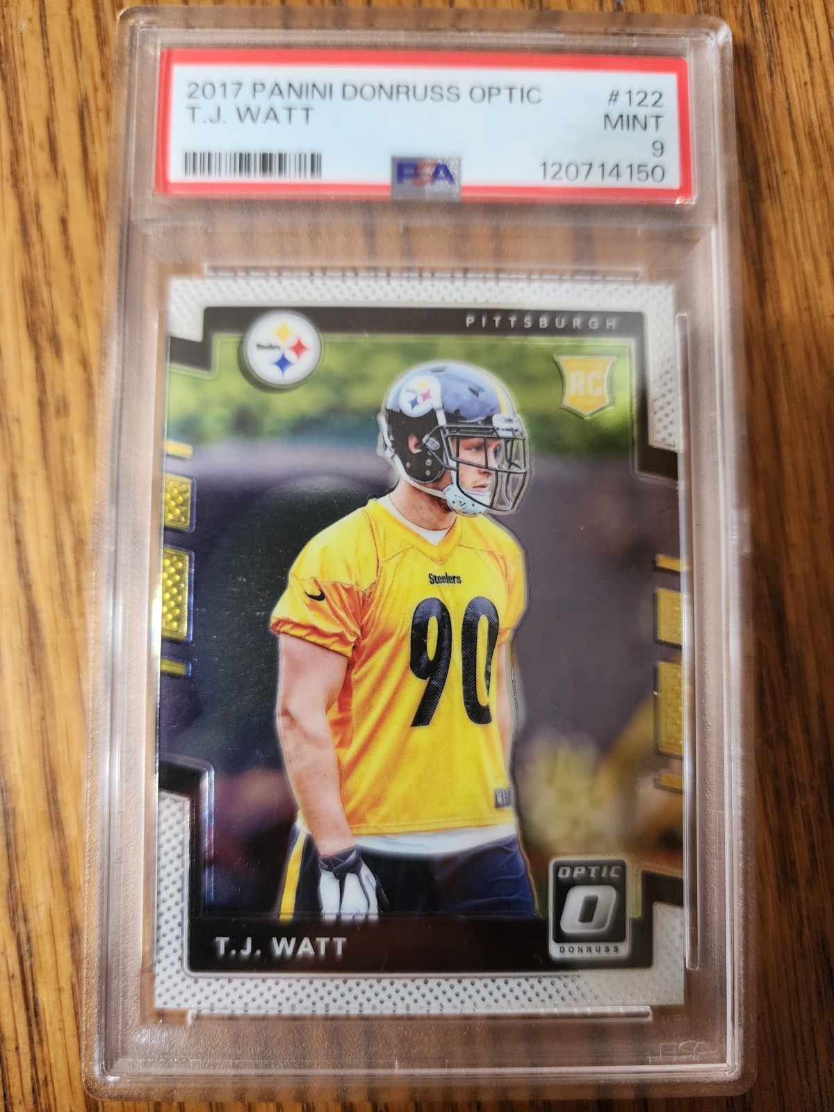 2017 Panini Donruss Optic T.J. Watt Rookie Card PSA 9