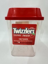 Tarro de exhibición de tienda TWIZZLERS de colección de los años 90 contenedor publicidad de dulces 3 grietas