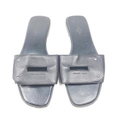 Hermès Leather View Flat Slides Women’s Sandals Black Sz 7.5