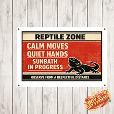 Funny Bearded Dragons Metal Tin Sign Retro Reptile Home Wall Decor 8x12