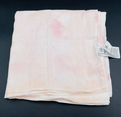 Baby Gap Muslin Baby Blanket Tie Dye Pink White Swaddle