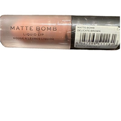 Makeup Revolution Matte Bomb Liquid Lipstick, Delicate Brown .15oz Sealed