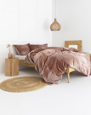 Ultra Luxury Boho Velvet Duvet Cover Set - Rose Queen 90"x90" - 3 Pcs